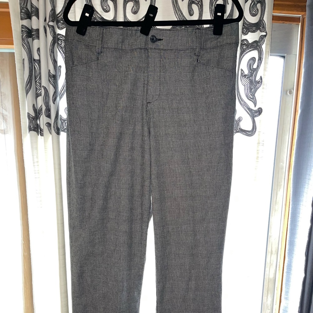 Tall Lee Relaxed Fit black/white checkered pants size 14 Long